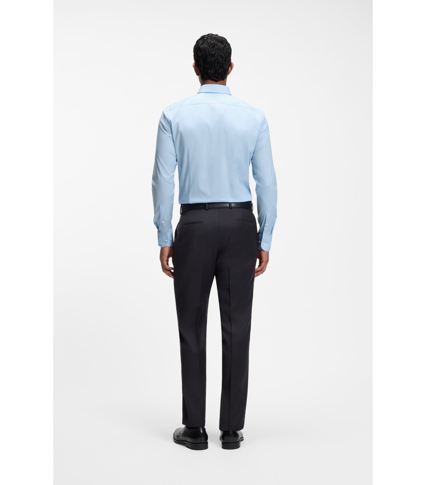 Slim-fit shirt in easy-iron stretch-cotton poplin
