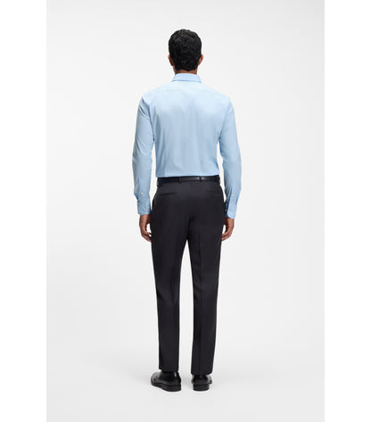 Slim-fit shirt in easy-iron stretch-cotton poplin