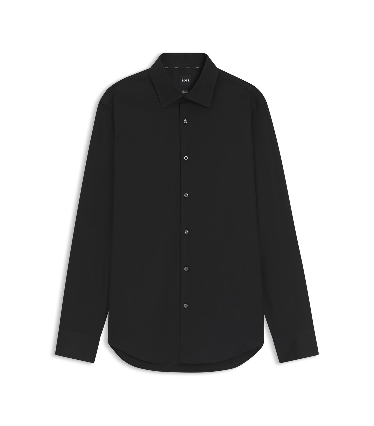 Regular-fit shirt in easy-iron stretch-cotton poplin