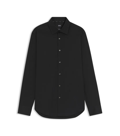 Regular-fit shirt in easy-iron stretch-cotton poplin