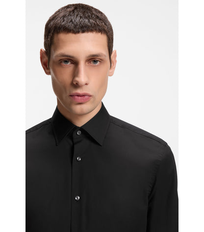 Regular-fit shirt in easy-iron stretch-cotton poplin