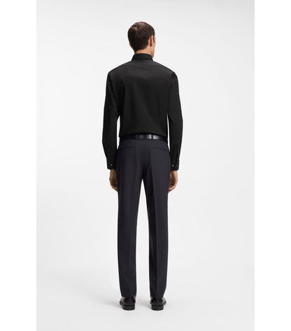 Regular-fit shirt in easy-iron stretch-cotton poplin