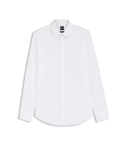 Regular-fit shirt in easy-iron stretch-cotton poplin