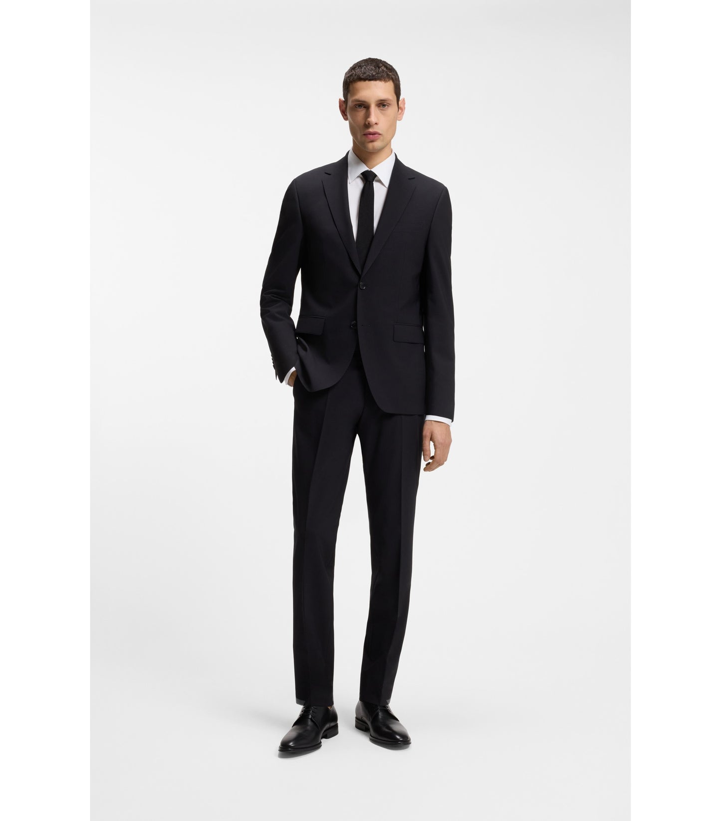 Regular-fit shirt in easy-iron stretch-cotton poplin
