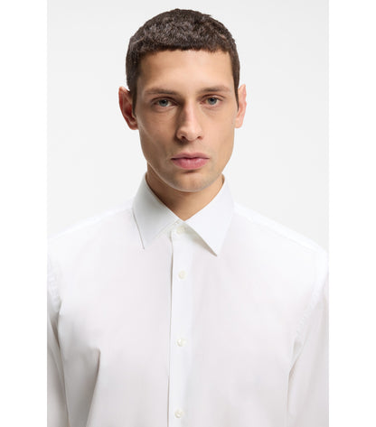 Regular-fit shirt in easy-iron stretch-cotton poplin