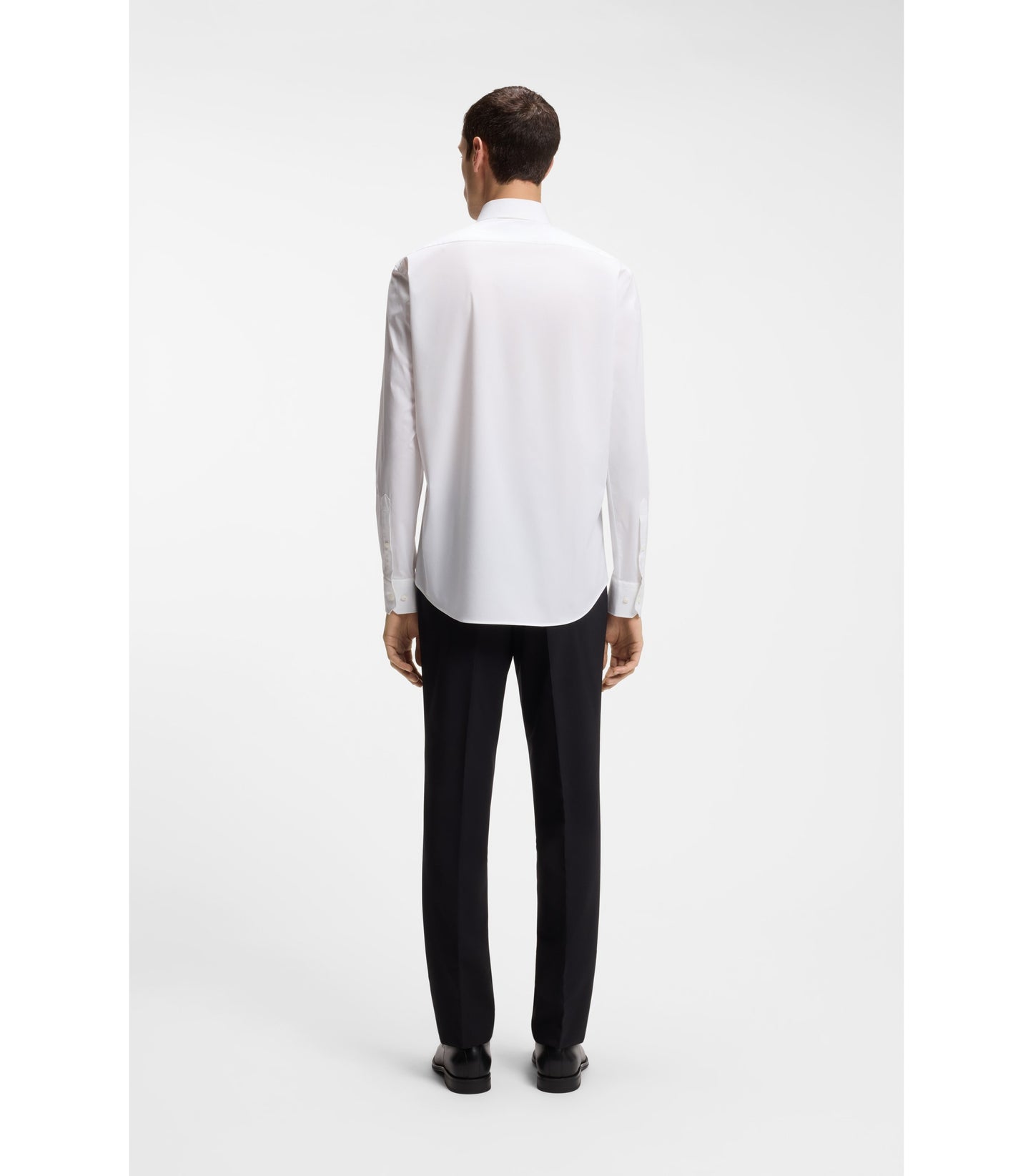 Regular-fit shirt in easy-iron stretch-cotton poplin