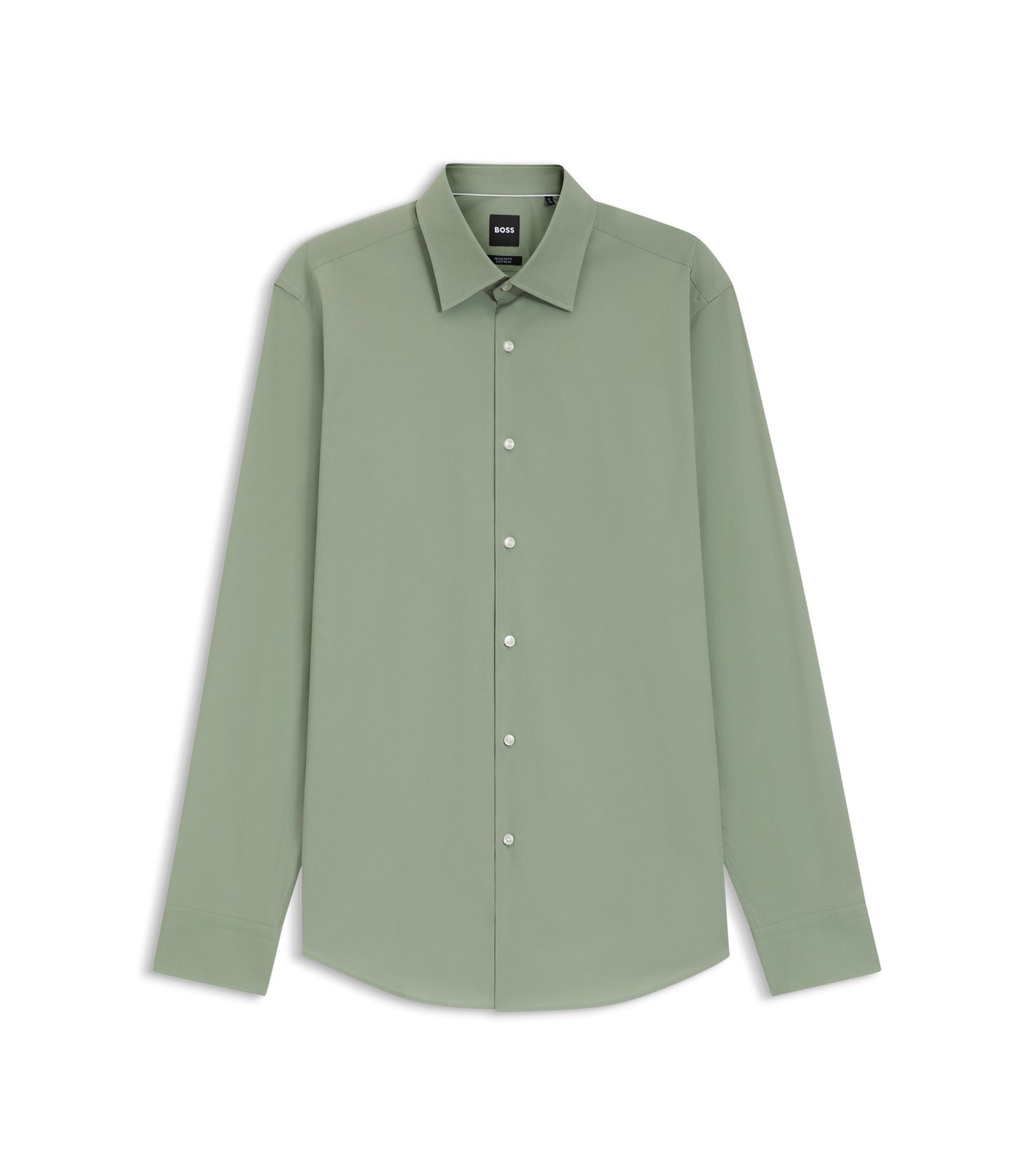 Regular-fit shirt in easy-iron stretch-cotton poplin