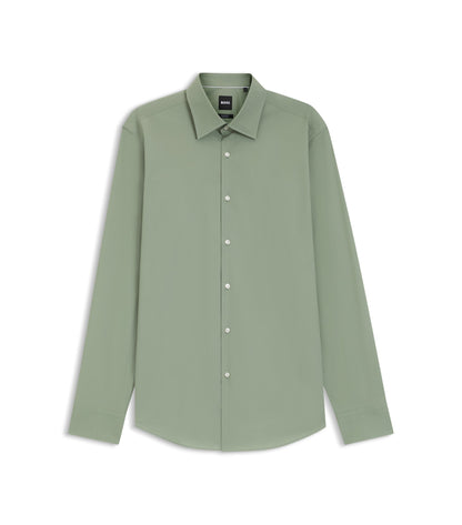 Regular-fit shirt in easy-iron stretch-cotton poplin