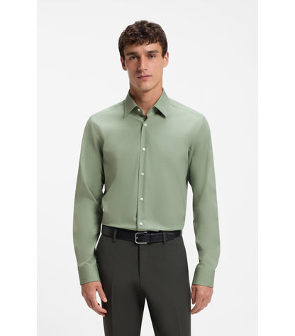 Regular-fit shirt in easy-iron stretch-cotton poplin