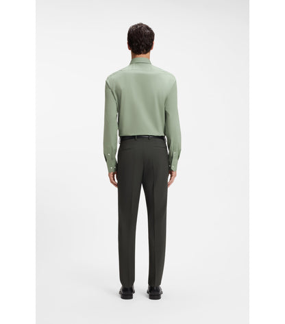 Regular-fit shirt in easy-iron stretch-cotton poplin