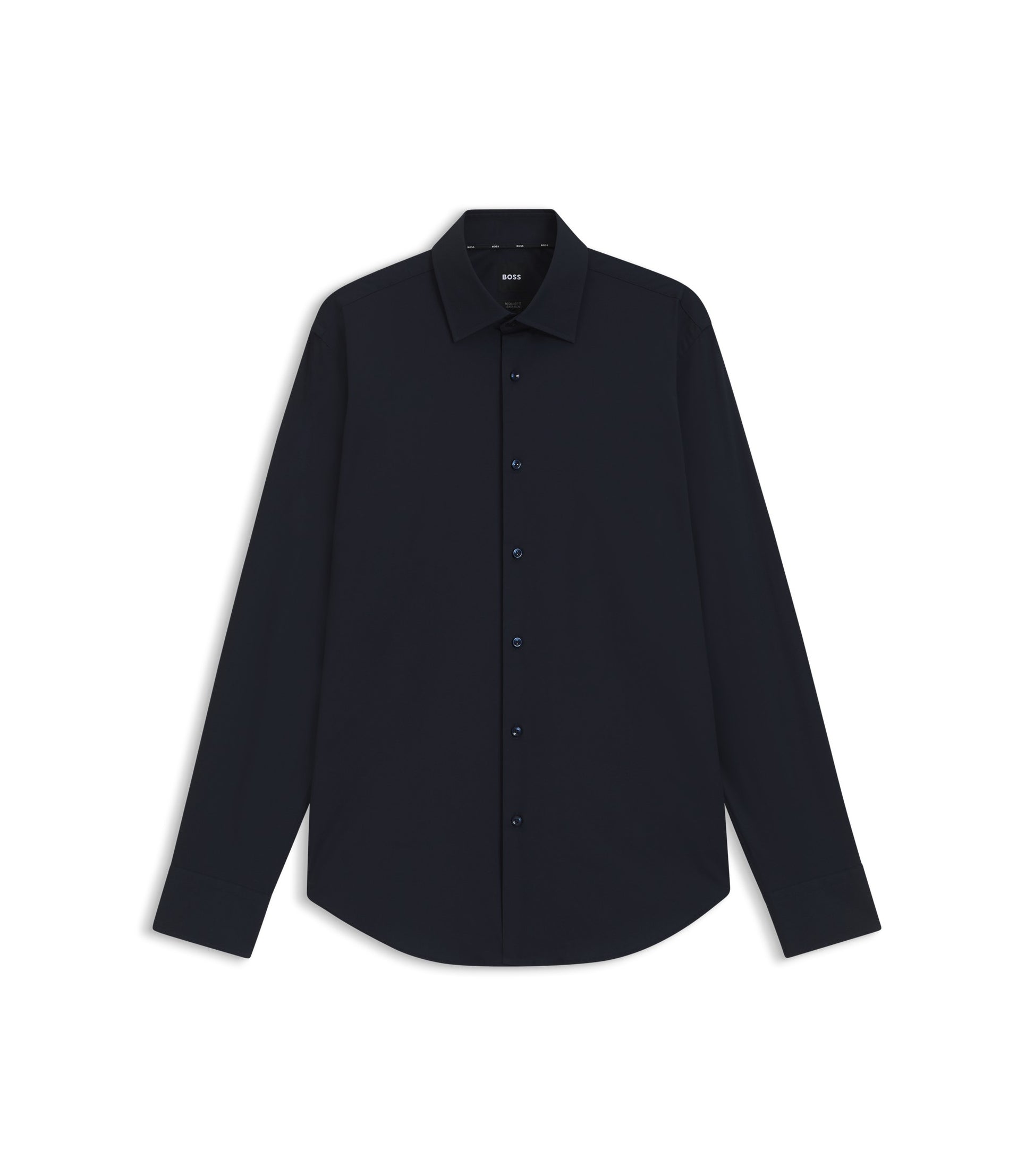 Regular-fit shirt in easy-iron stretch-cotton poplin