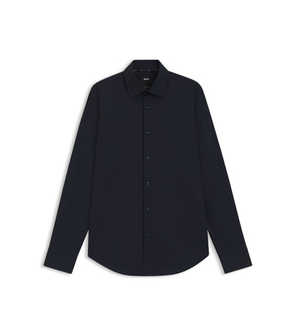 Regular-fit shirt in easy-iron stretch-cotton poplin
