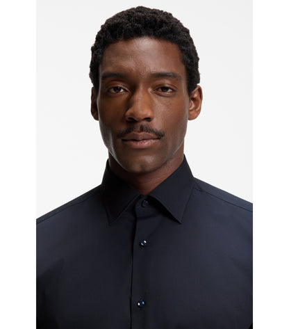 Regular-fit shirt in easy-iron stretch-cotton poplin