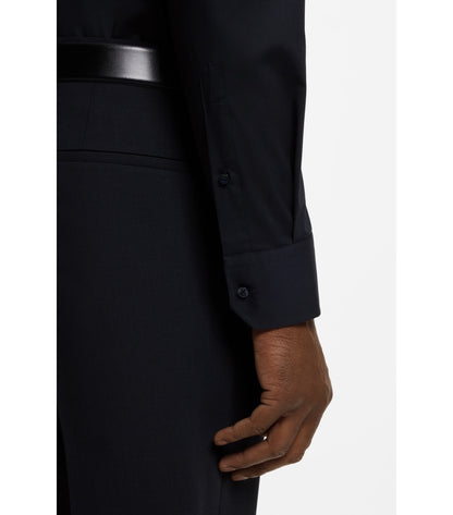 Regular-fit shirt in easy-iron stretch-cotton poplin