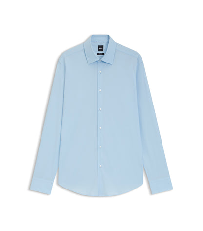 Regular-fit shirt in easy-iron stretch-cotton poplin