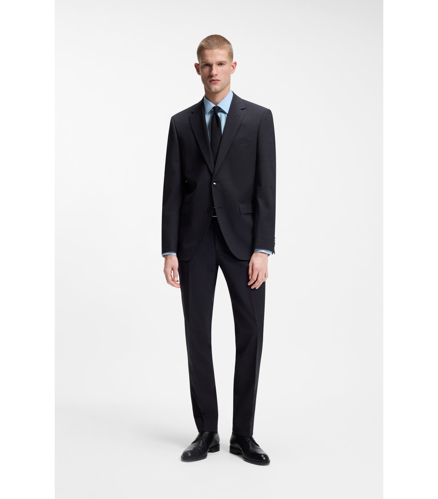 Regular-fit shirt in easy-iron stretch-cotton poplin