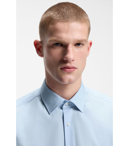 Regular-fit shirt in easy-iron stretch-cotton poplin
