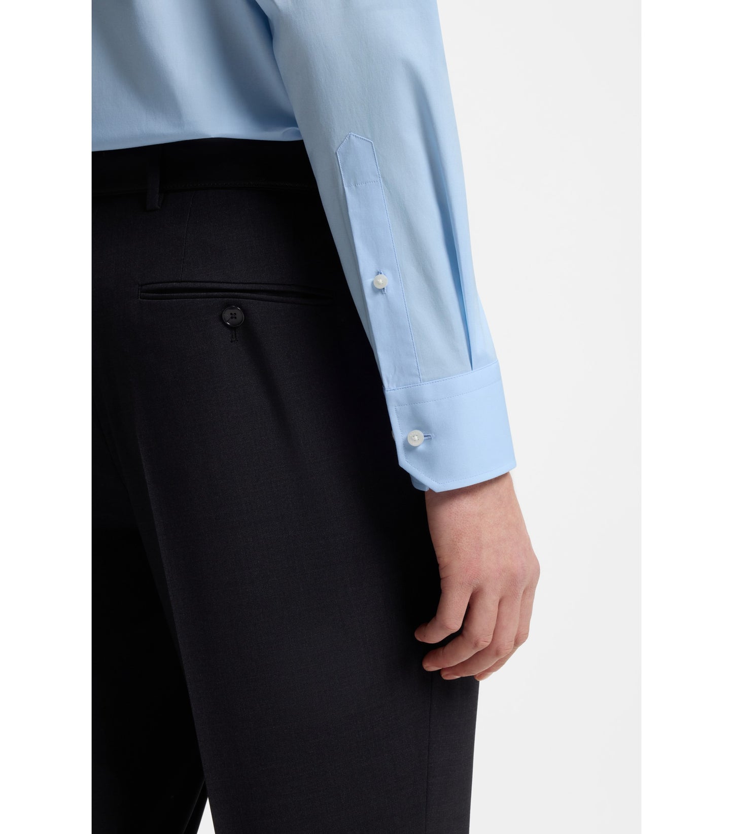 Regular-fit shirt in easy-iron stretch-cotton poplin