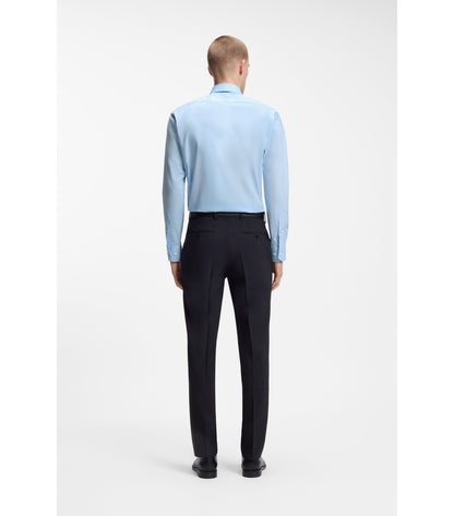 Regular-fit shirt in easy-iron stretch-cotton poplin