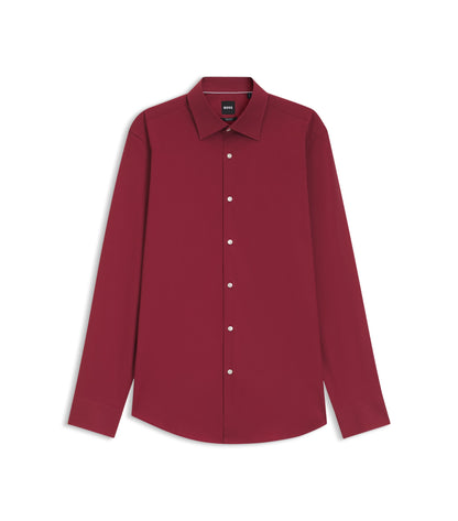 Regular-fit shirt in easy-iron stretch-cotton poplin