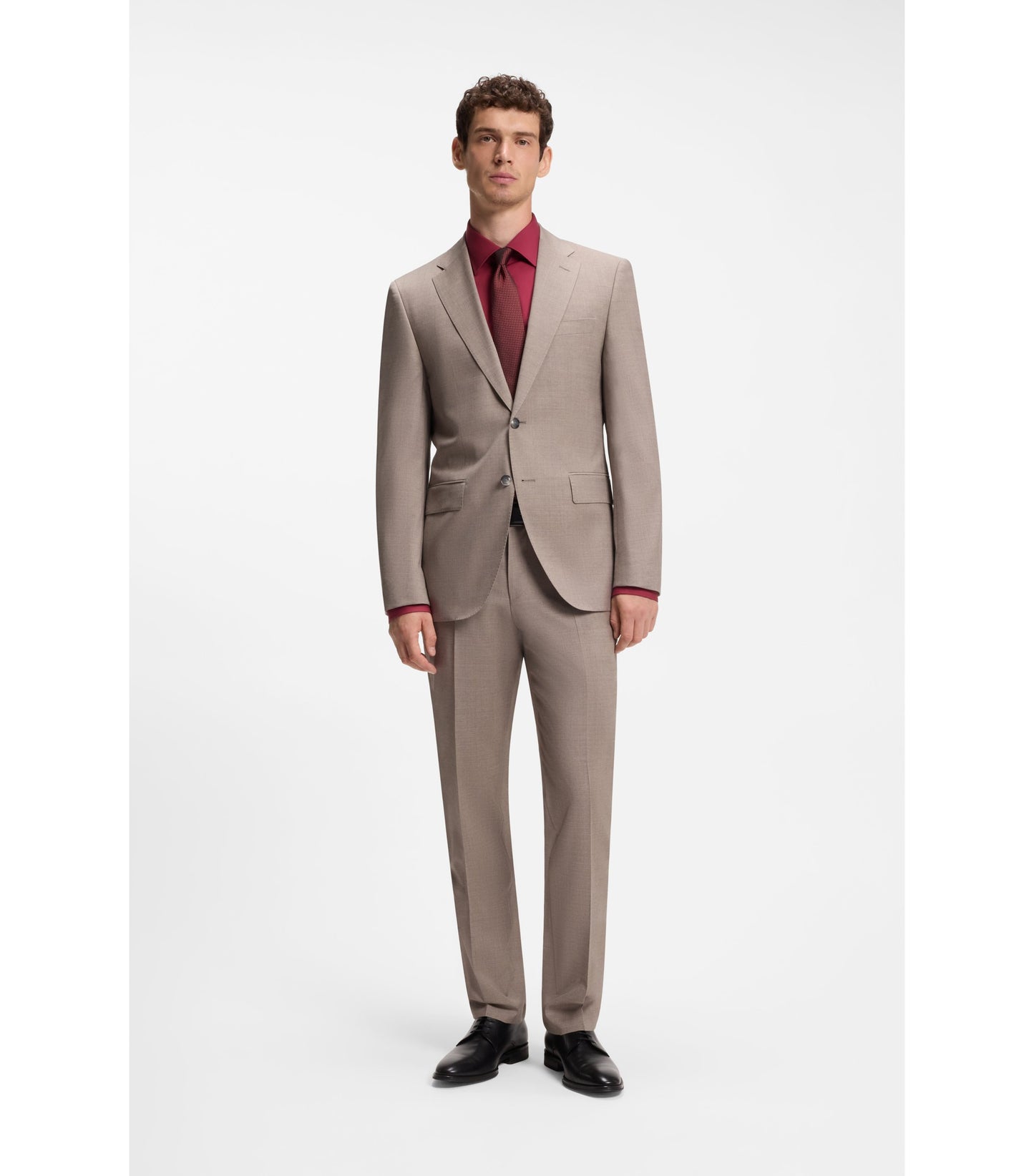 Regular-fit shirt in easy-iron stretch-cotton poplin