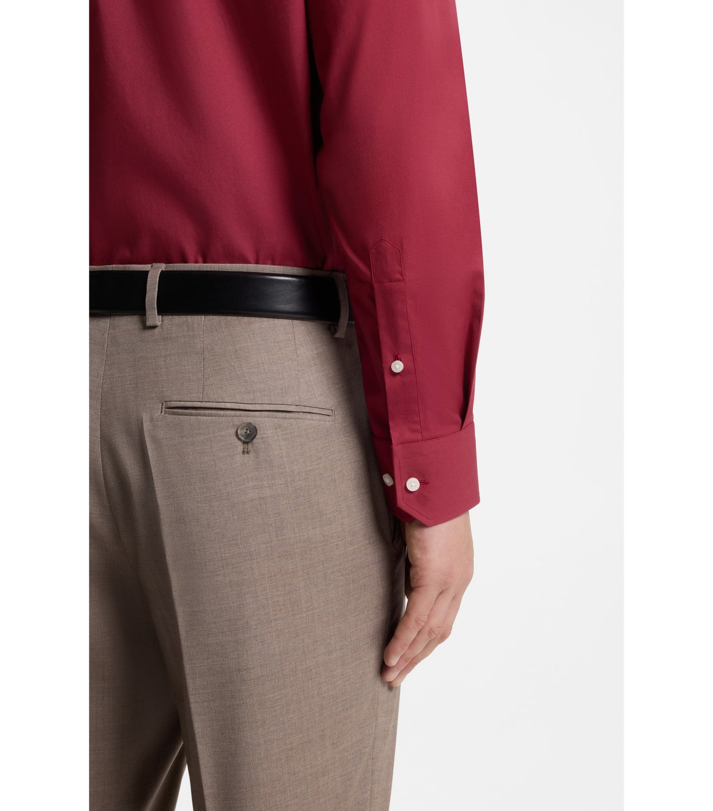 Regular-fit shirt in easy-iron stretch-cotton poplin