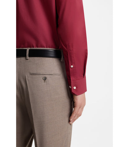 Regular-fit shirt in easy-iron stretch-cotton poplin