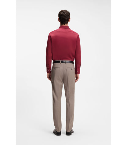 Regular-fit shirt in easy-iron stretch-cotton poplin