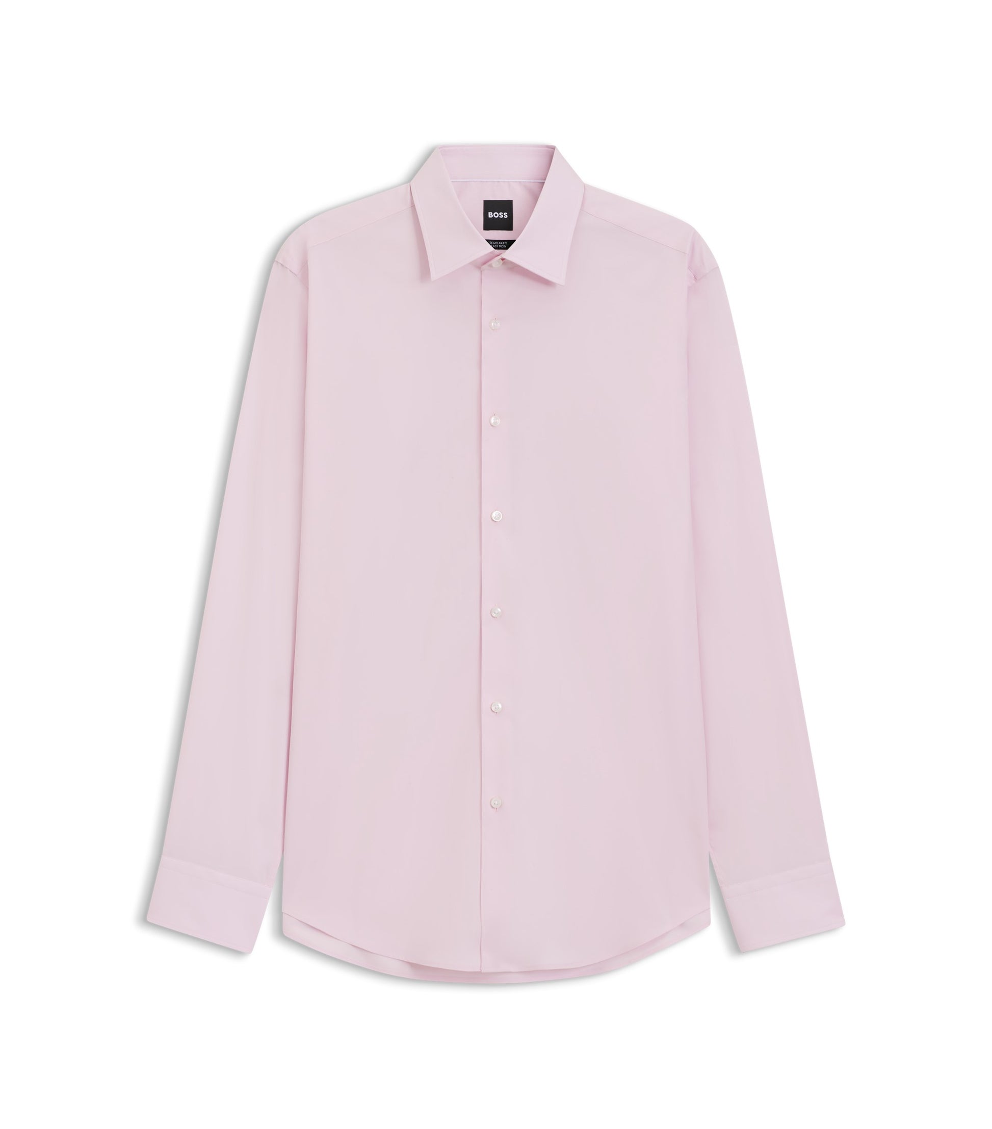 Regular-fit shirt in easy-iron stretch-cotton poplin