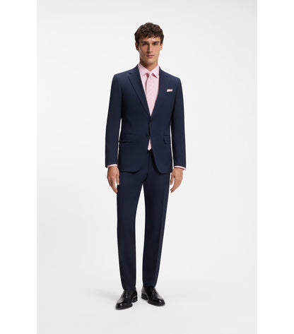 Regular-fit shirt in easy-iron stretch-cotton poplin