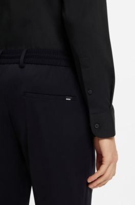 Slim-fit shirt in a performance-stretch cotton blend