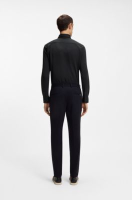 Slim-fit shirt in a performance-stretch cotton blend