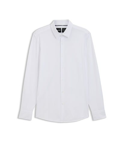 Slim-fit shirt in a performance-stretch cotton blend