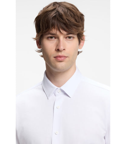 Slim-fit shirt in a performance-stretch cotton blend