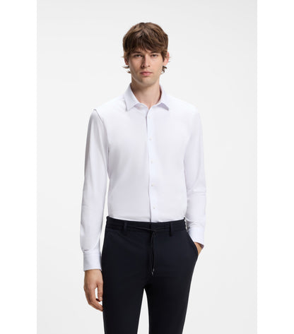 Slim-fit shirt in a performance-stretch cotton blend