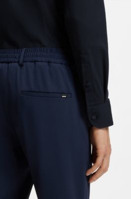 Slim-fit shirt in a performance-stretch cotton blend