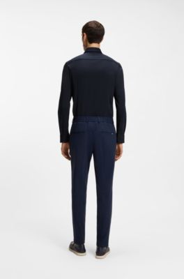 Slim-fit shirt in a performance-stretch cotton blend