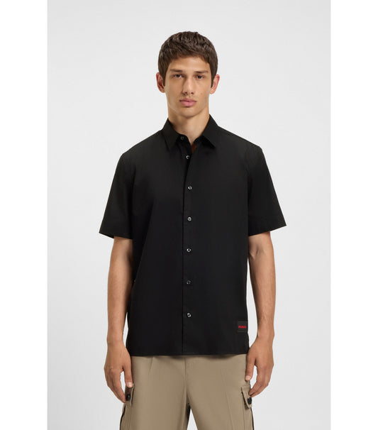 Relaxed-fit shirt in stretch-cotton canvas