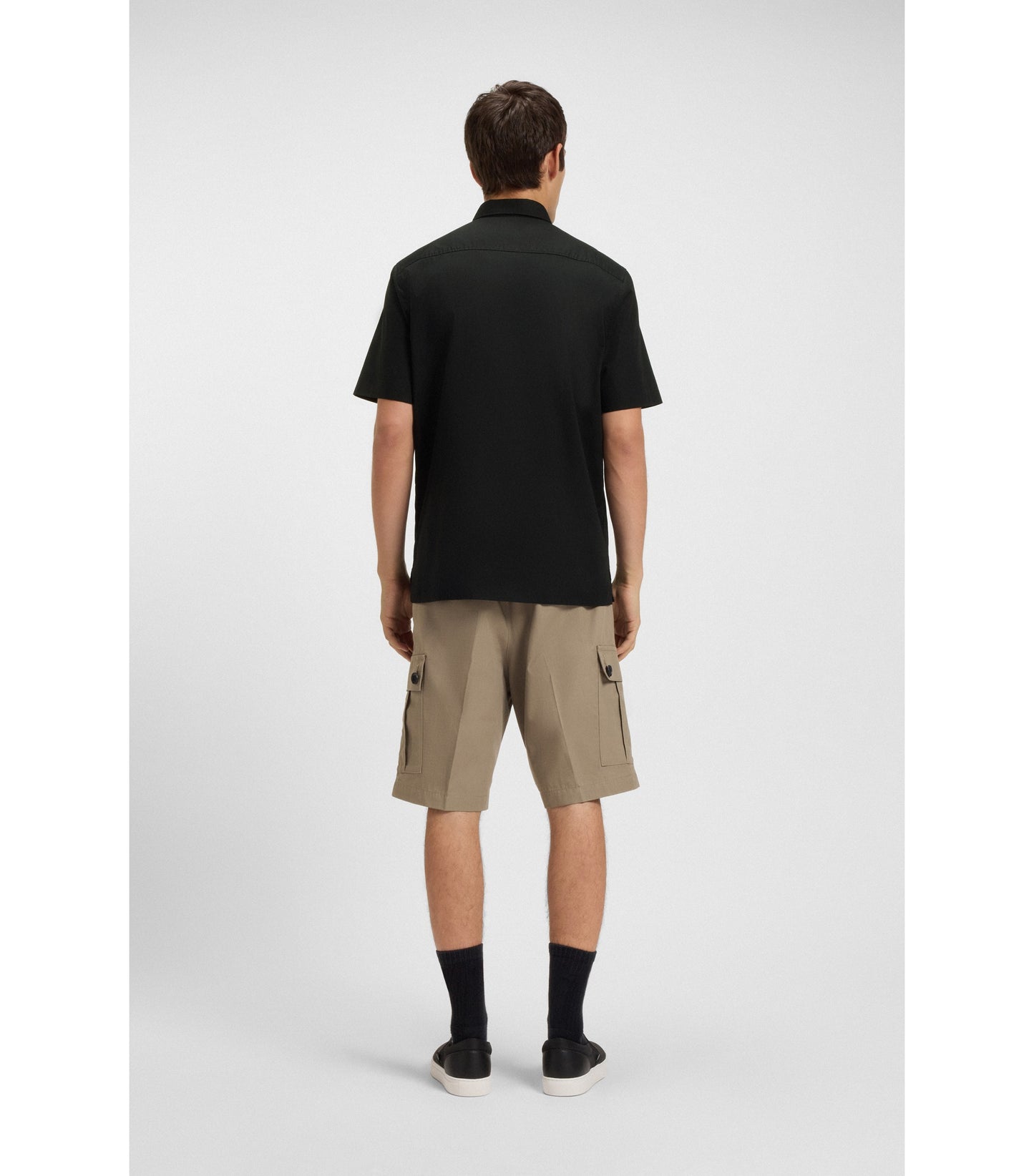 Relaxed-fit shirt in stretch-cotton canvas