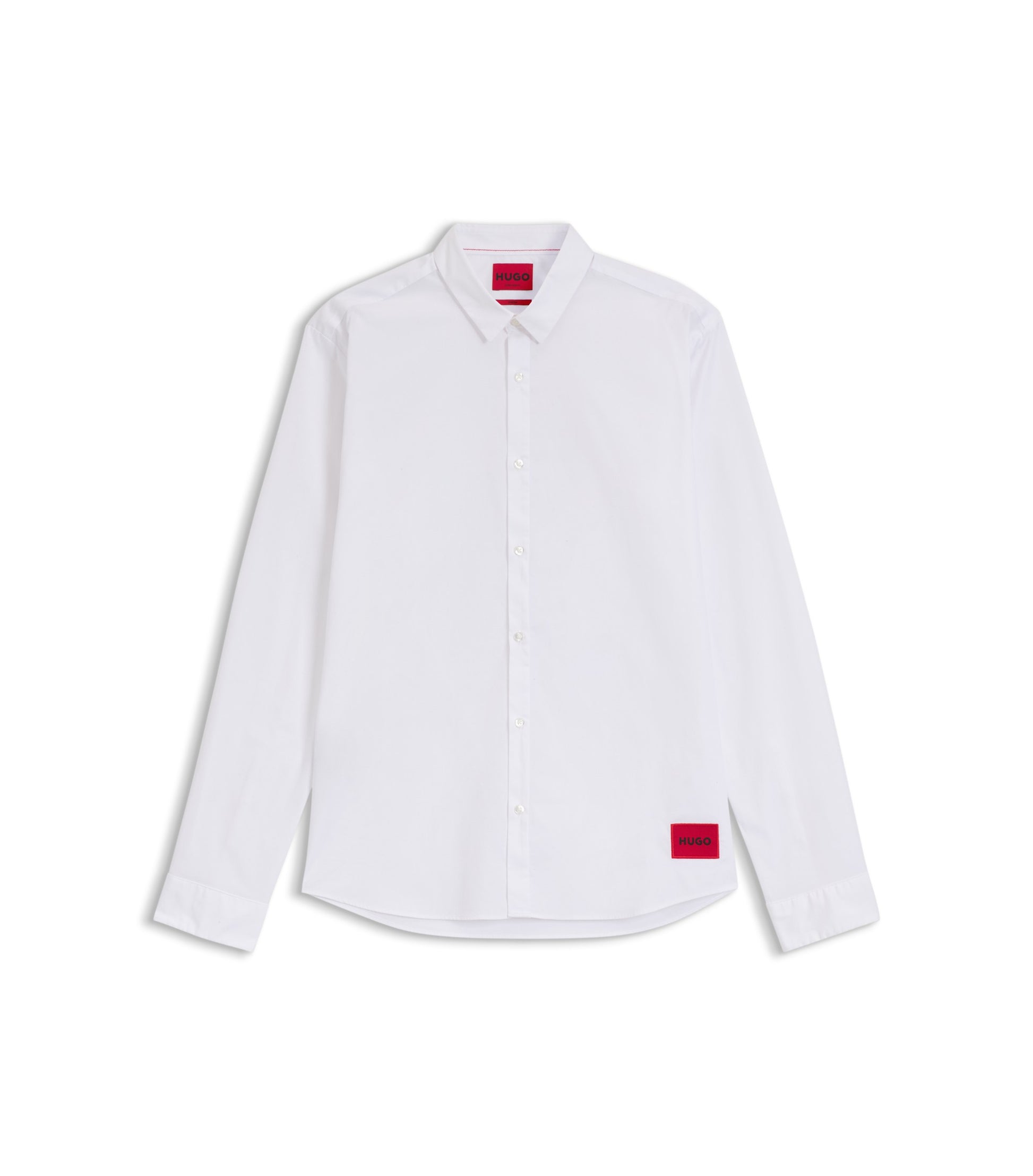 Extra-slim-fit shirt in stretch-cotton canvas