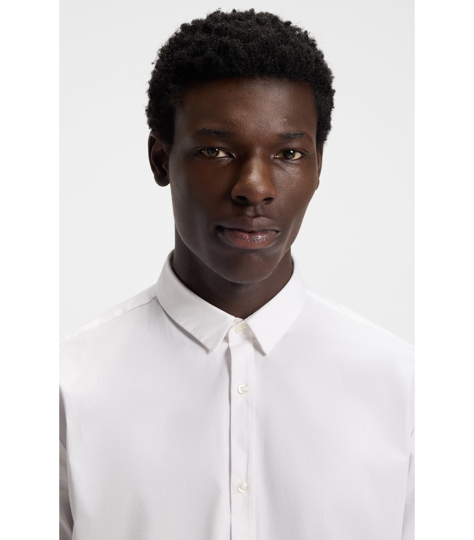 Extra-slim-fit shirt in stretch-cotton canvas