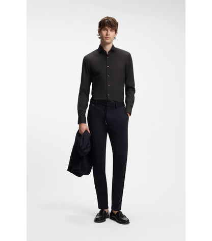 Slim-fit shirt in easy-iron cotton-blend poplin