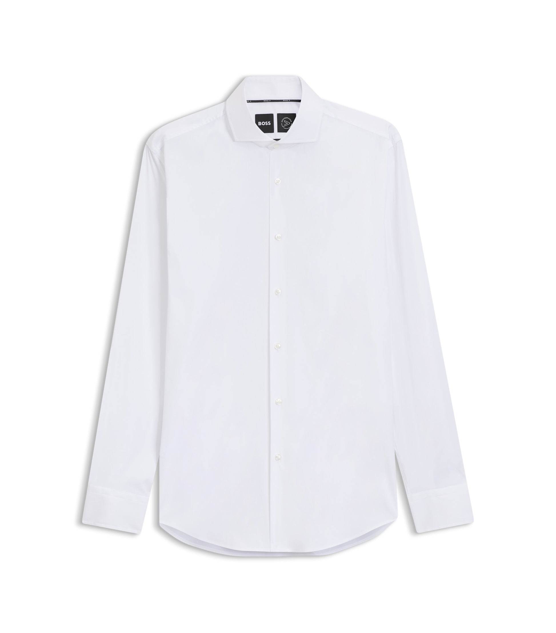 Slim-fit shirt in easy-iron cotton-blend poplin
