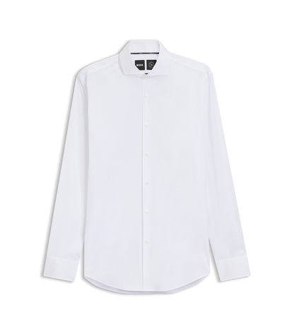 Slim-fit shirt in easy-iron cotton-blend poplin