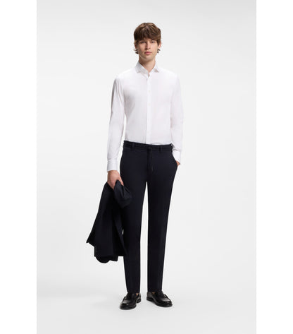 Slim-fit shirt in easy-iron cotton-blend poplin