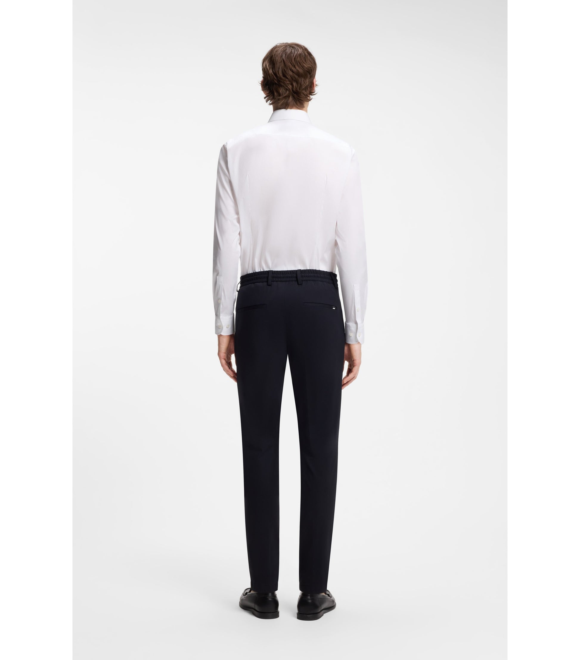 Slim-fit shirt in easy-iron cotton-blend poplin