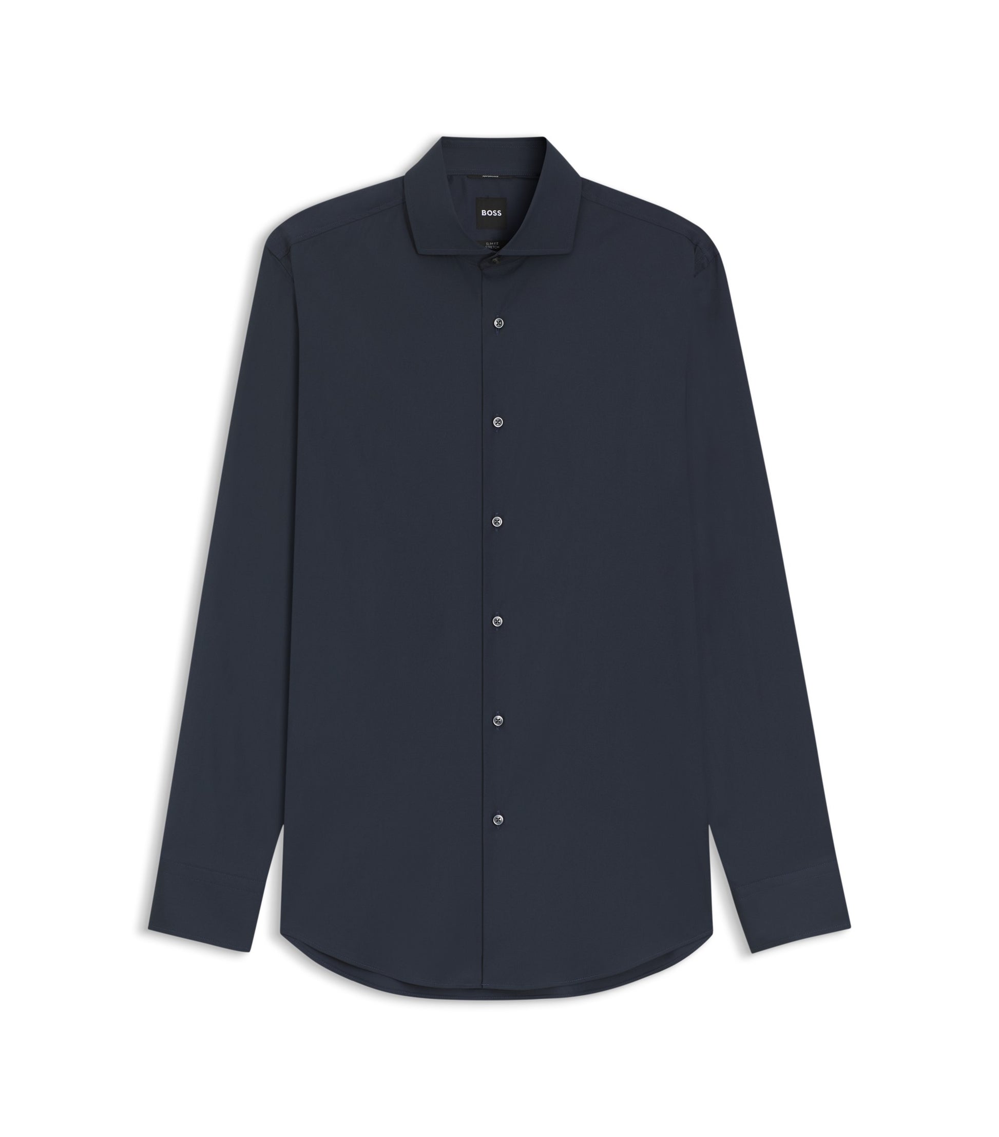 Slim-fit shirt in easy-iron cotton-blend poplin