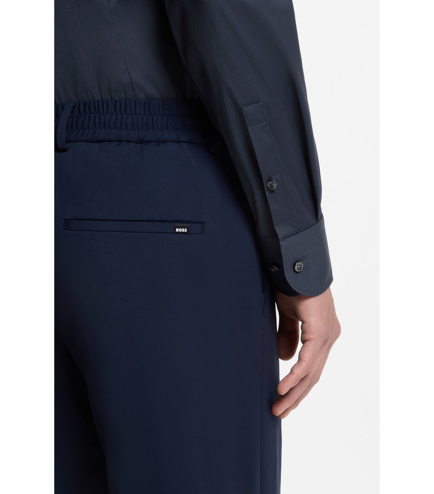 Slim-fit shirt in easy-iron cotton-blend poplin