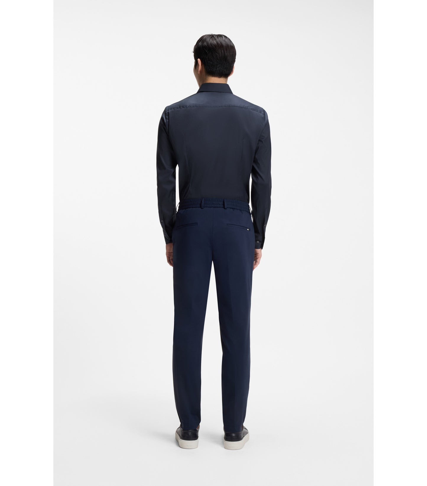 Slim-fit shirt in easy-iron cotton-blend poplin