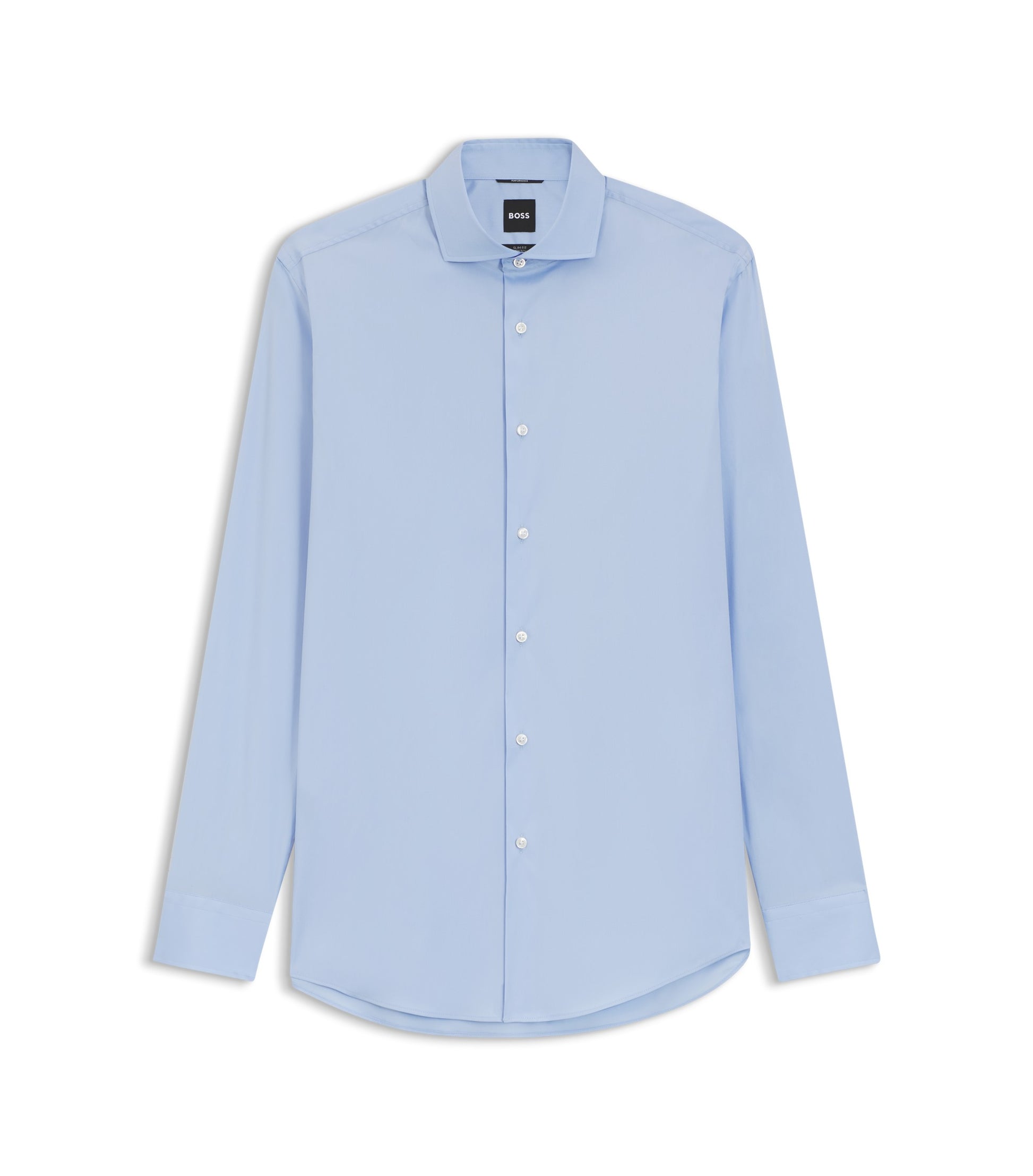 Slim-fit shirt in easy-iron cotton-blend poplin